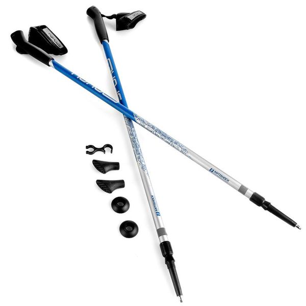 Spokey Spokey MEADOW Hole Nordic Walking 2-dielne, anti-shock system, striebrno-blue