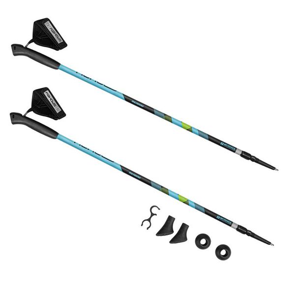 Spokey Spokey MEADOW II Hole Nordic Walking 2-dielne, anti-shock system, clear-blue with green