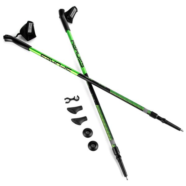 Spokey Spokey MEADOW II Hole Nordic Walking 2-dielne, anti-shock system, clear-green