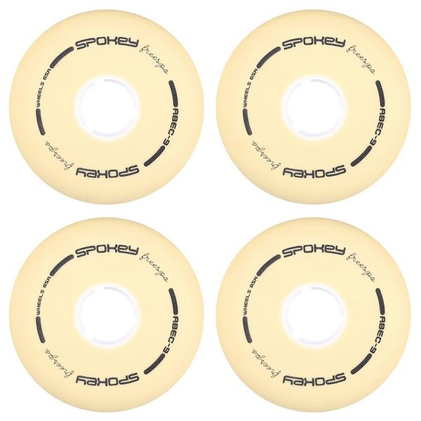 Spokey Spokey PU 80 mm Replacement colieska ku korčuliam FREESPO WHITE SET, 4 pcs