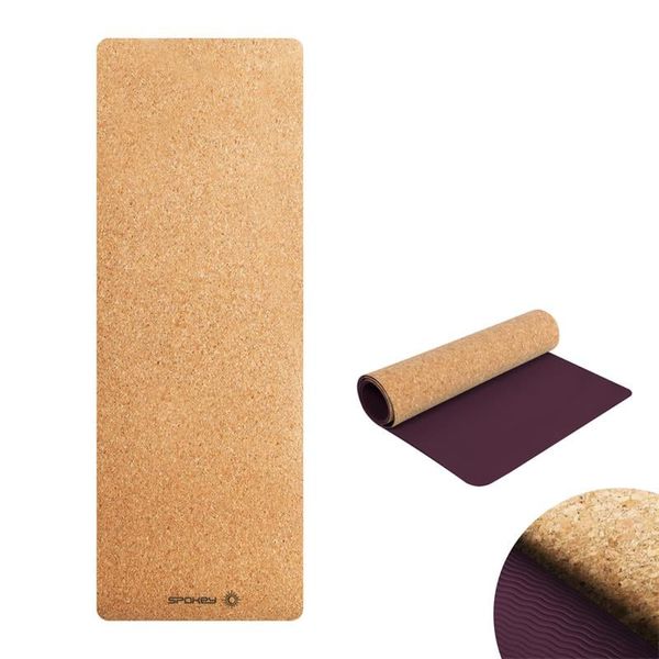 Spokey Spokey SAVASANA Cork yoga mat, 183 x 61 x 0.4 cm, brown