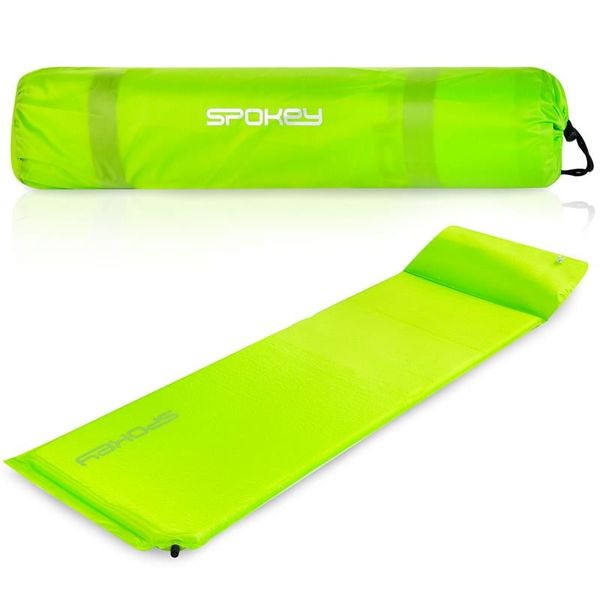 Spokey Spokey SAVORY PILLOW Self-inflating mat with vankúšikom, 186 x 50 x 2,5 cm green