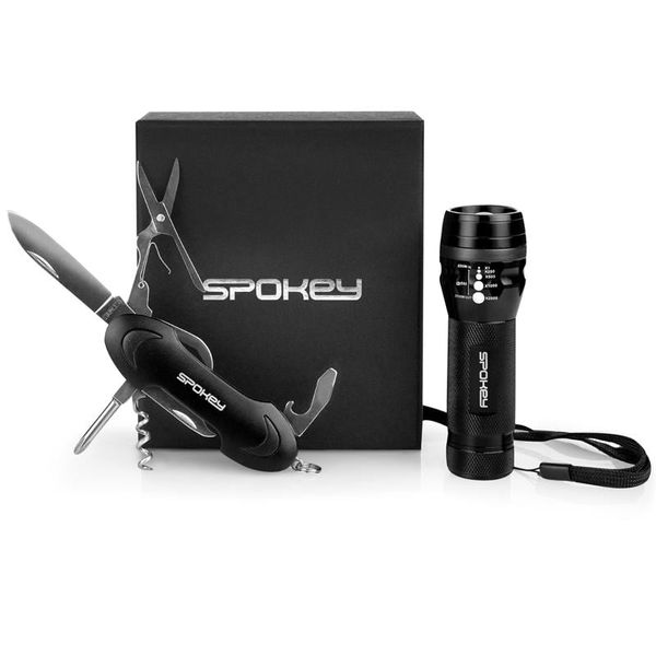 Spokey Spokey ZOOM Multi-tool set in gift box: knife + flashlight with loop