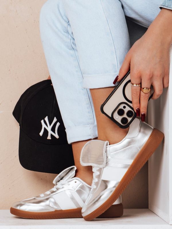 DStreet Sportowe sneakersy damskie SNIKARI srebrne Dstreet