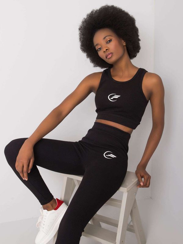 Fashionhunters Sports set Black Hailie FOR FITNESS