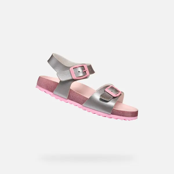 GEOX Srebrni sandali Geox Adriel Girl