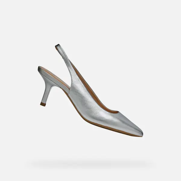 GEOX Srebrni ženski salonarji Geox Kleopy