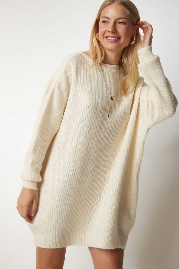 Happiness İstanbul Sreča İstanbul Ženska kost prevelika dolga osnovna pletenina pulover