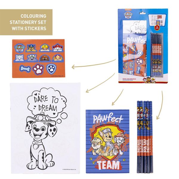 Paw Patrol STATIONERY SET COLOREABLE PAW PATROL