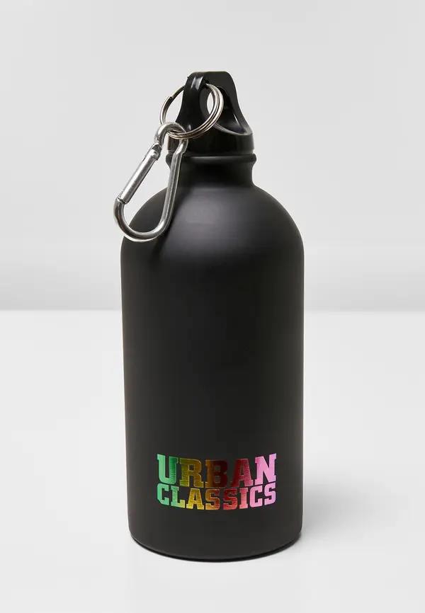 Urban Classics Steklenica za pitje z logotipom za preživetje, črna