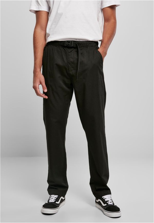 Urban Classics Straight Leg Chino With Strap Black