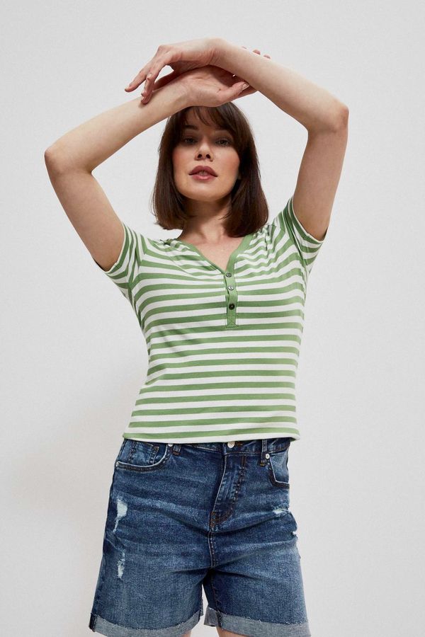 Moodo Striped cotton blouse