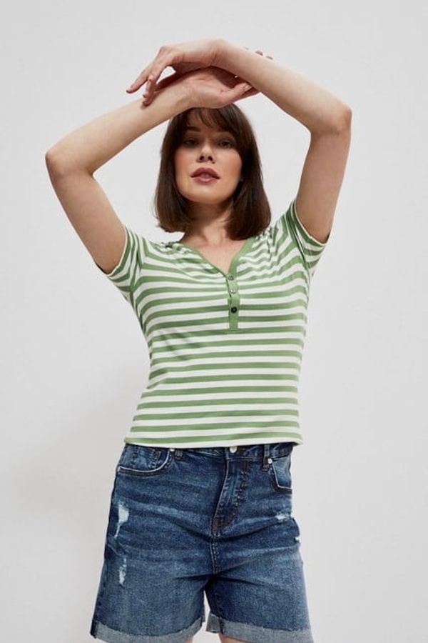 Moodo Striped cotton blouse