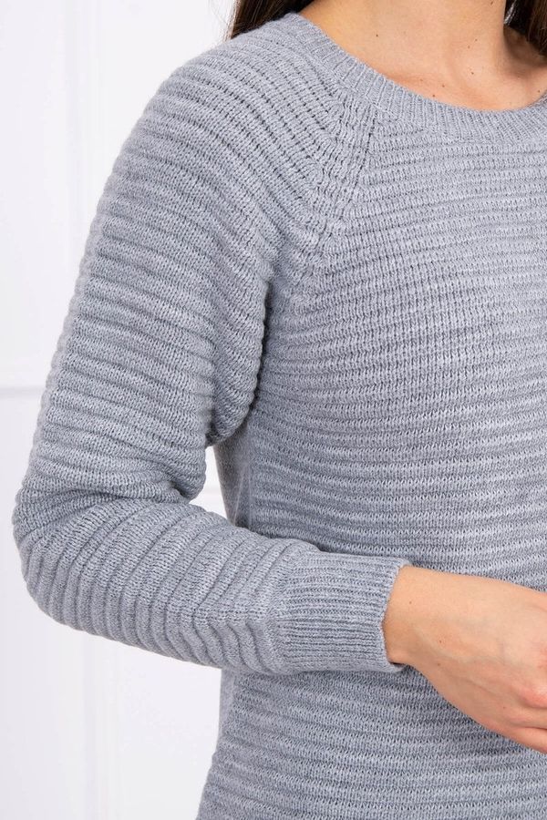 Kesi Striped sweater dress in gray color