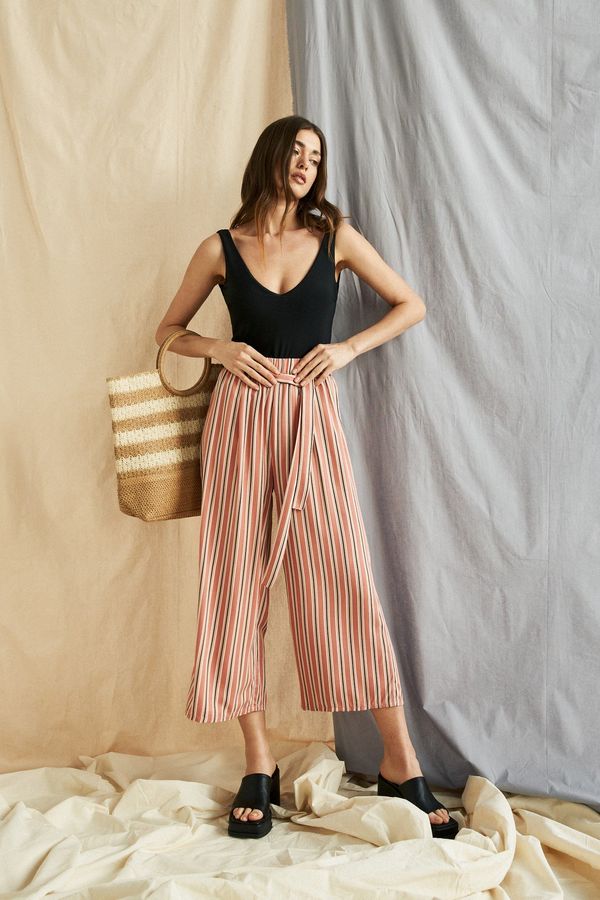 Moodo Striped viscose trousers