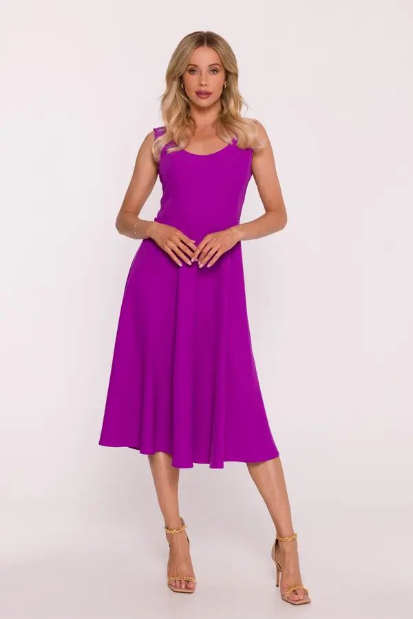 Stylove Stylove Woman's Sleeveless flared midi dress - lavender