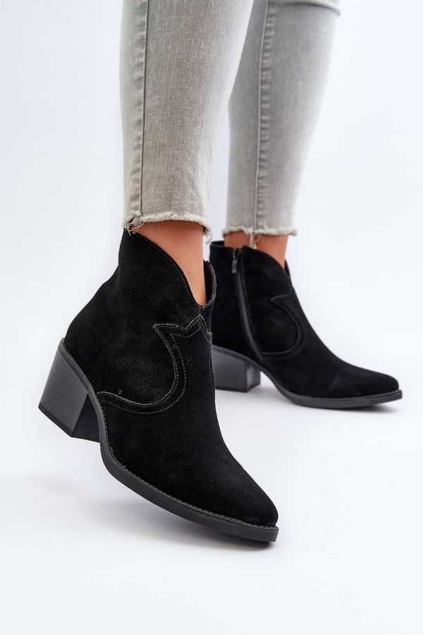 Kesi Suede Cowboy Boots with Black D&A Zipper