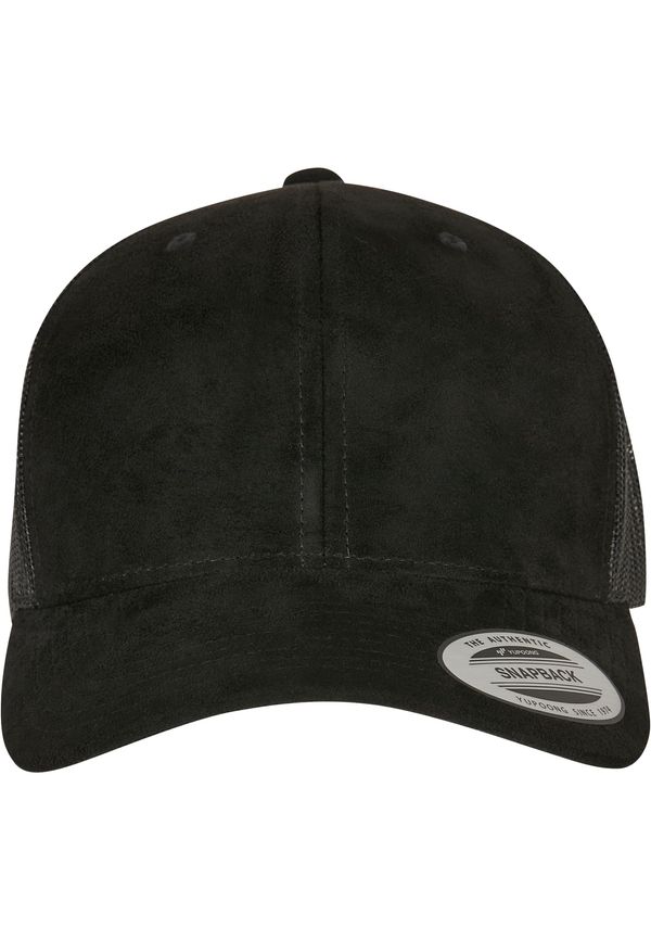 Flexfit Suede Leather Trucker Cap Black