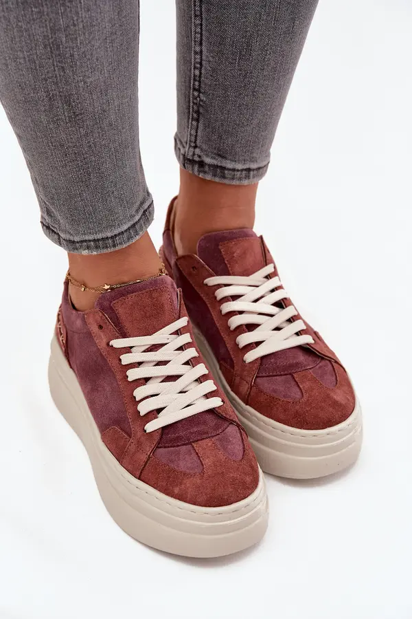 Zazoo Suede Sneakers on Chunky Platform Zazoo