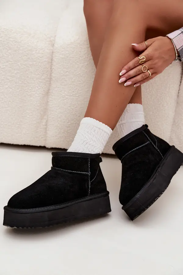 VINCEZA Suede Women's Snow Boots on Platform Vinceza
