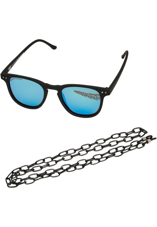 Urban Classics Accessoires Sunglasses Arthur with Chain black/blue