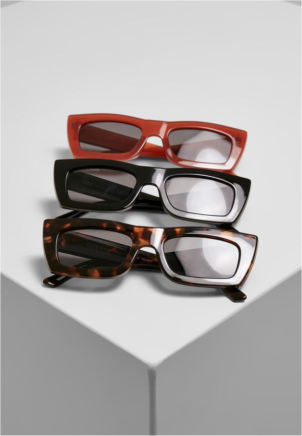 Urban Classics Accessoires Sunglasses Sanremo 3-Pack Black/Red/Amber