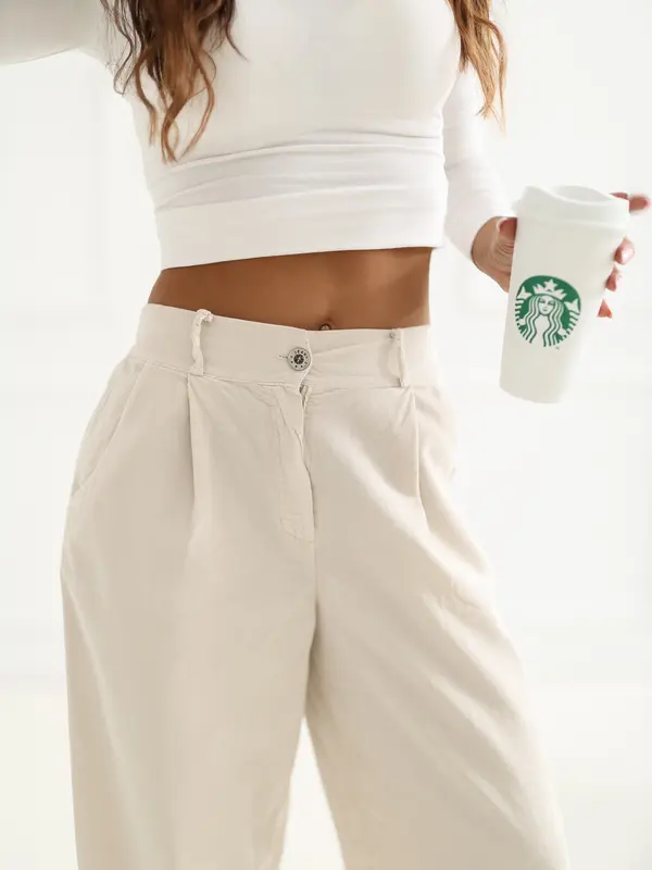 RUE PARIS Svetlo bež hlače Rue Paris