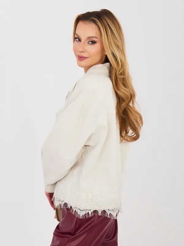 RUE PARIS Svetlo bež jeans jakna