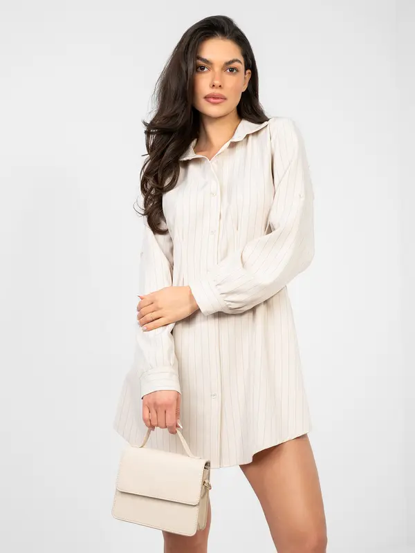 RUE PARIS Svetlo bež srajčna obleka