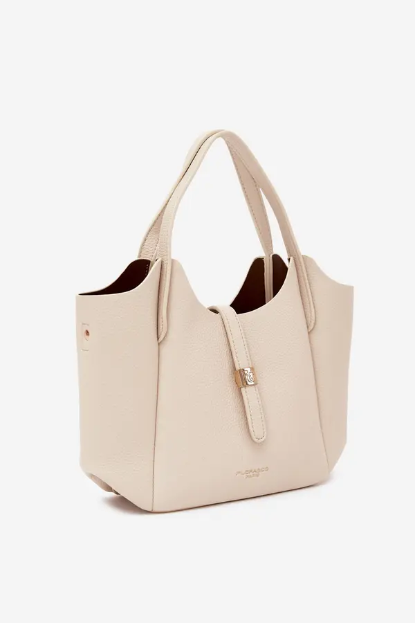 FLORA & CO Svetlo bež torbica Flora&amp;Co iz umetnega usnja