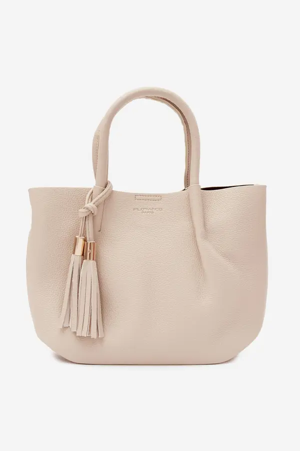 FLORA & CO Svetlo bež torbica Flora&amp;Co iz umetnega usnja