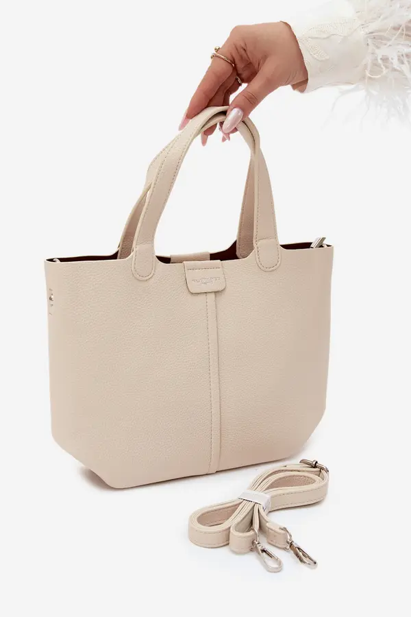 FLORA & CO Svetlo bež torbica iz imitacije usnja Flora&amp;Co