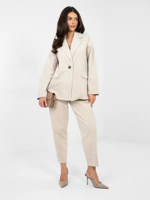 RUE PARIS Svetlo bež žametna jakna znamke Rue Paris