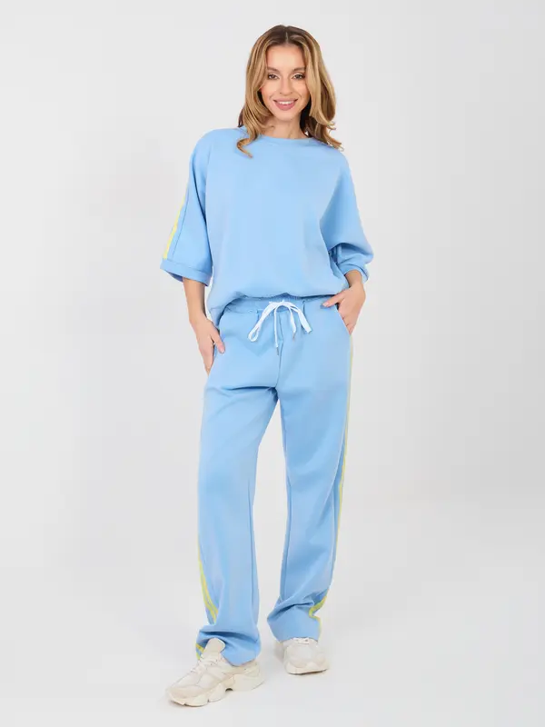 RUE PARIS Svetlo moder oversized pulover