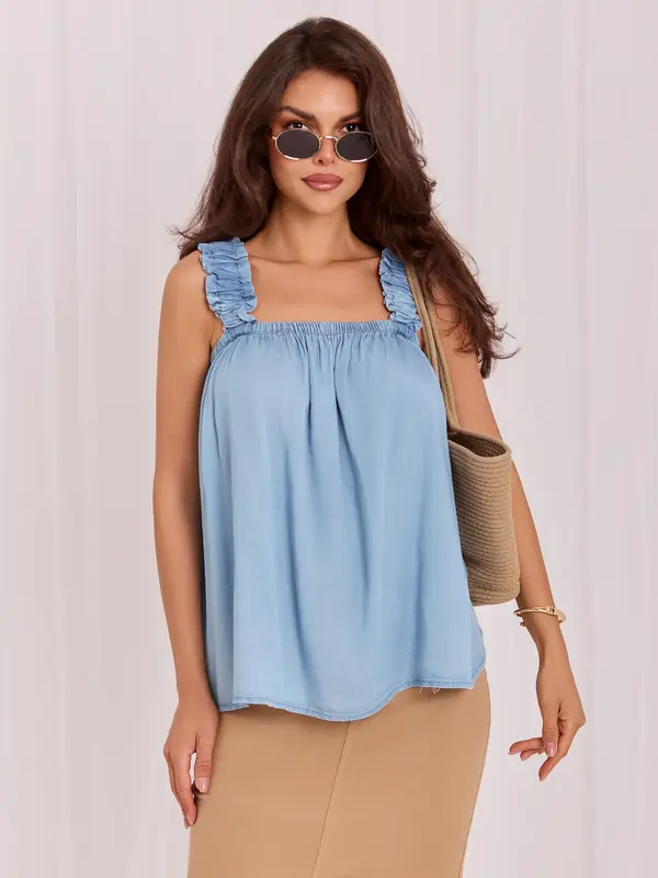 Italy Moda Svetlo moder poletni top