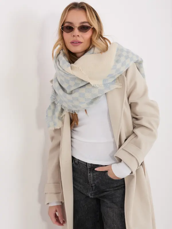 Factory Price Svetlo moder šal s karo vzorcem