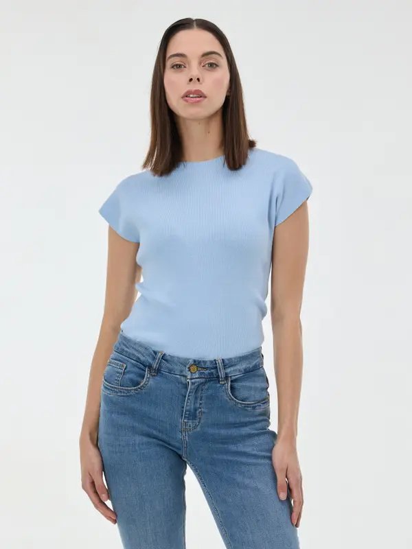 Orsay Svetlo moder ženski pulover brez rokavov ORSAY