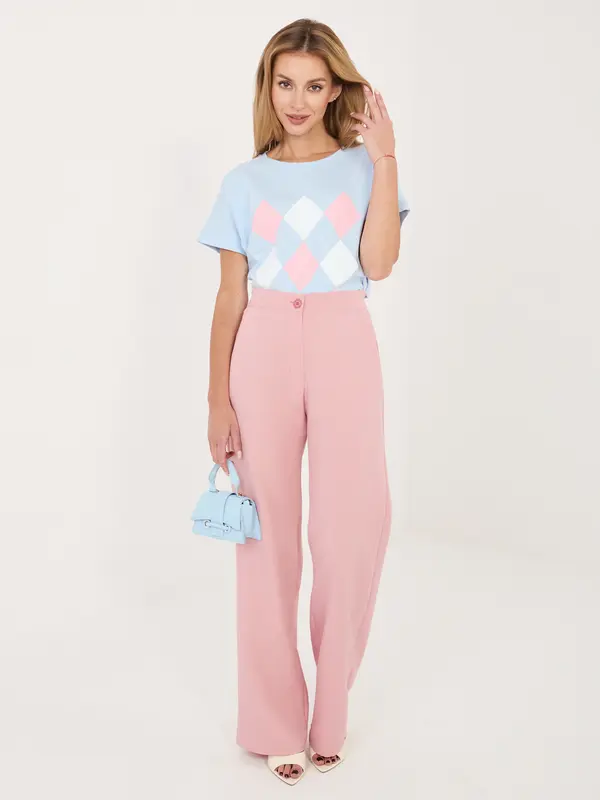 RELEVANCE Svetlo modra bluza z diamanti