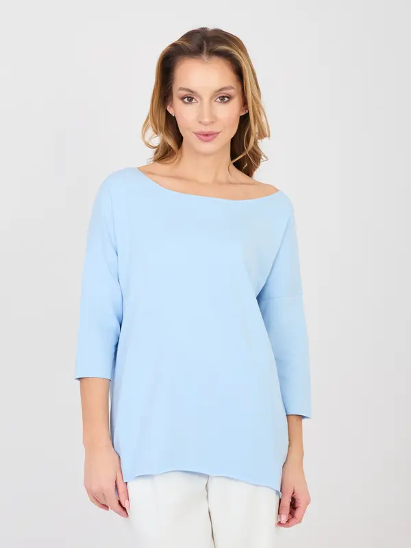 RUE PARIS Svetlo modra bluza z ladjastim izrezom