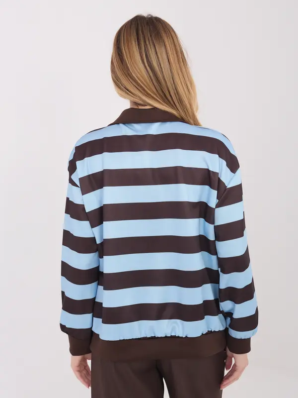 Italy Moda Svetlo modra črtasta jopa