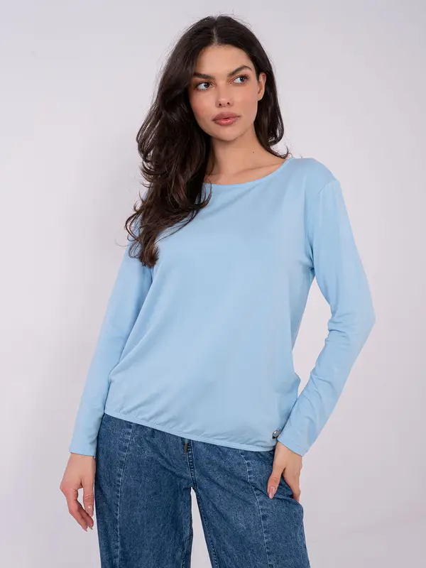 RELEVANCE Svetlo modra enobarvna bluza