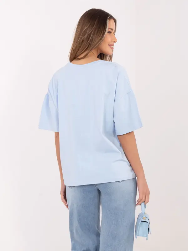 RUE PARIS Svetlo modra majica z velikimi rokavi