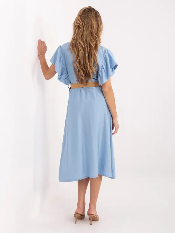 Italy Moda Svetlo modra midi obleka