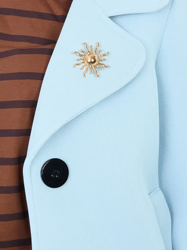 Italy Moda Svetlo modra parka z okrasnimi detajli