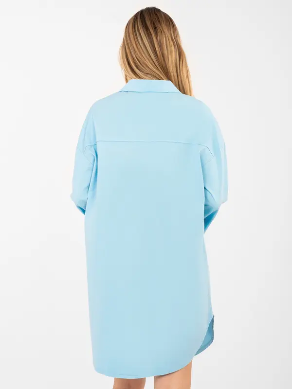 RUE PARIS Svetlo modra srajčna obleka