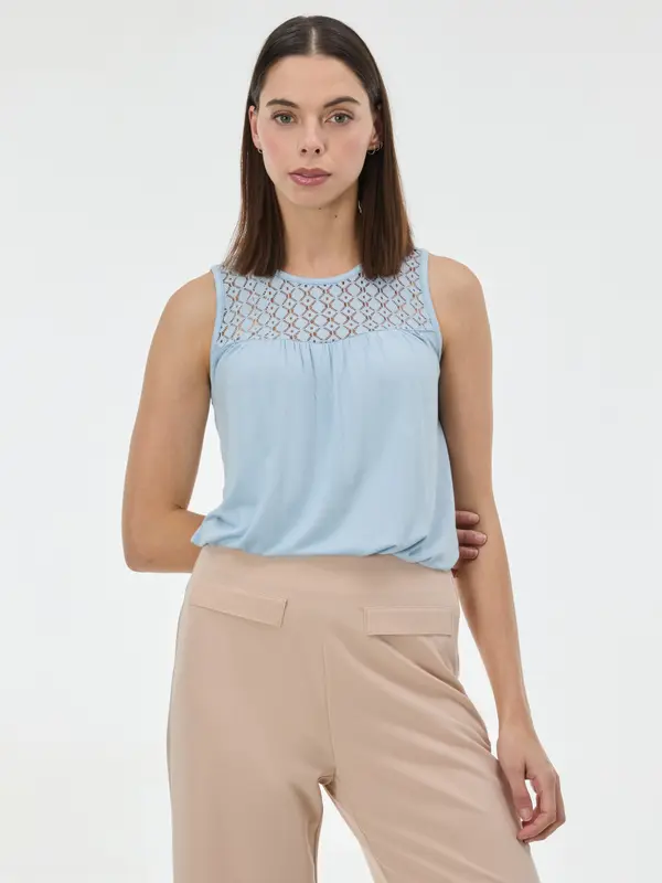 Orsay Svetlo modra ženska majica brez rokavov ORSAY