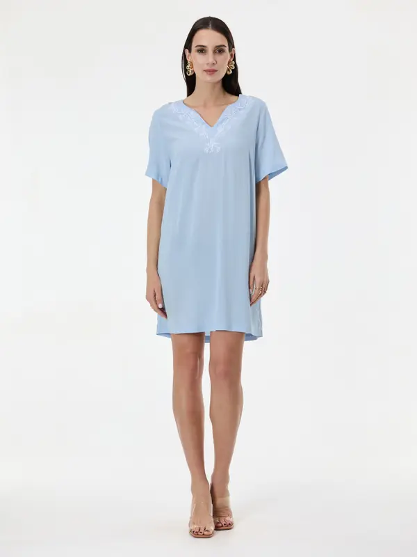 Orsay Svetlo modra ženska midi obleka ORSAY