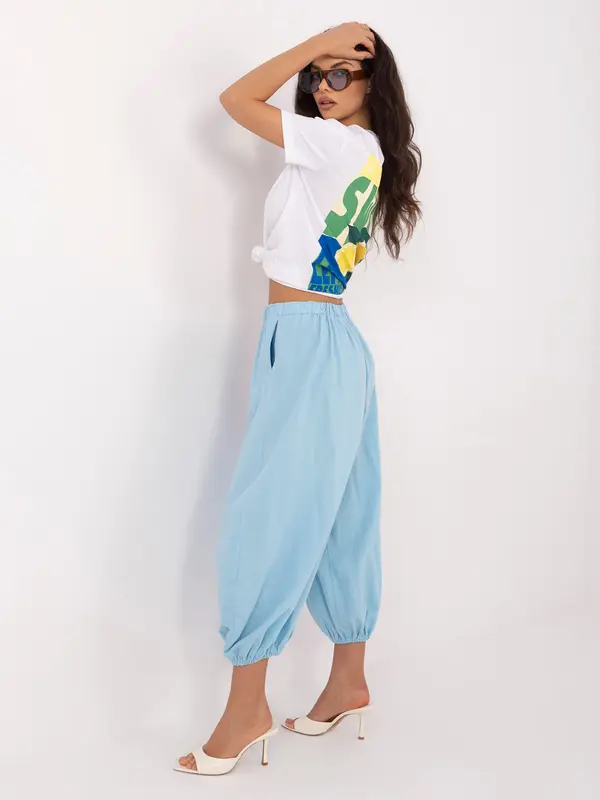 Italy Moda Svetlo modre žametne hlače