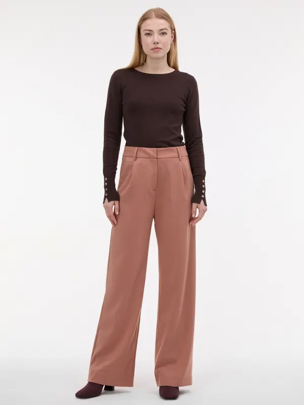 Orsay Svetlo rjave ženske hlače s širokimi hlačnicami