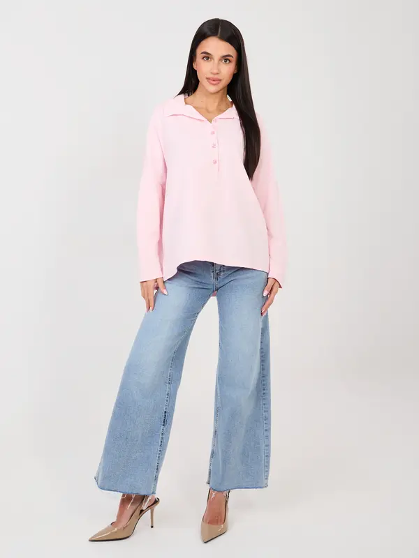 Factory Price Svetlo roza bluza z dolgimi rokavi